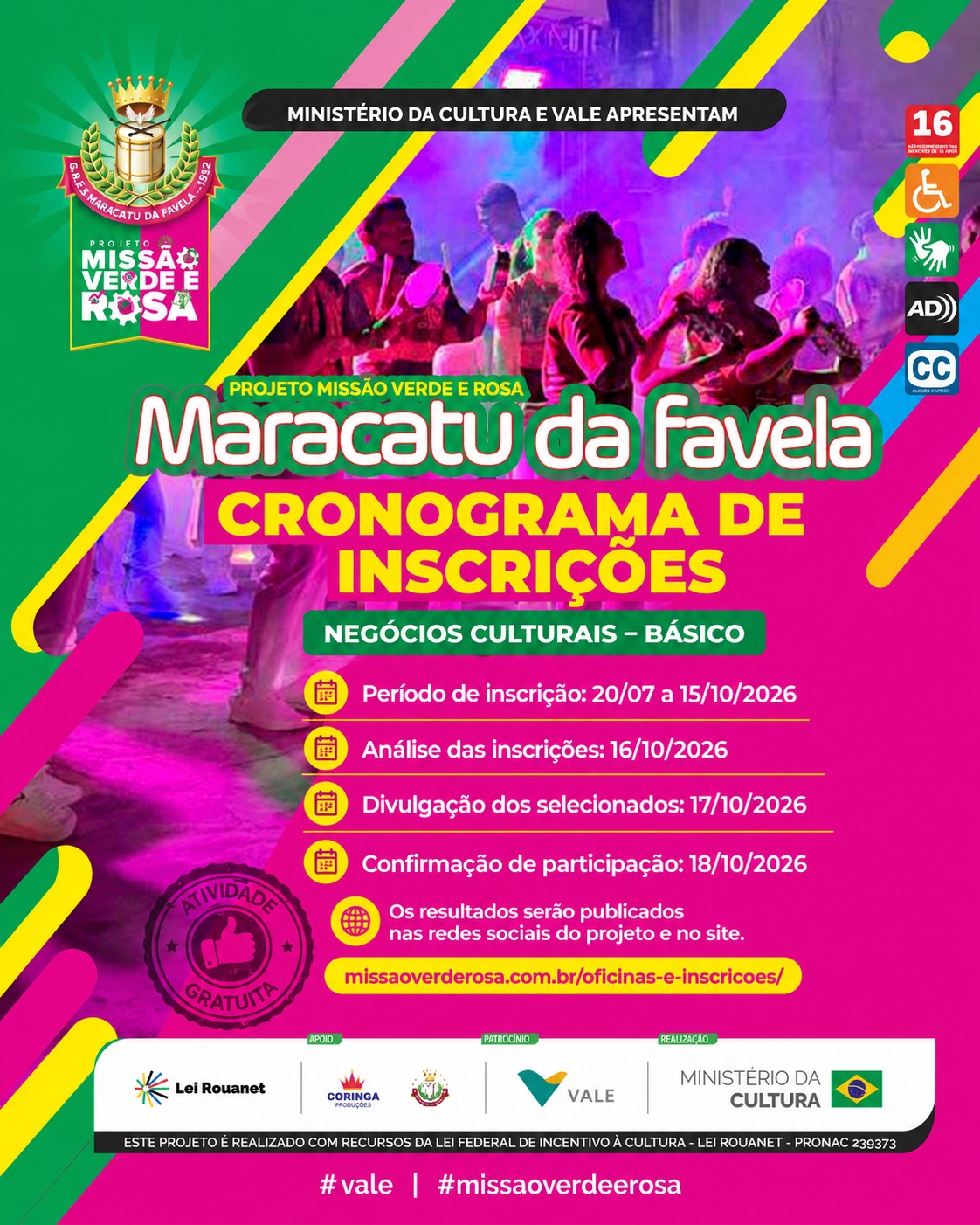 Cronograma — Negócios Culturais – Módulo Básico